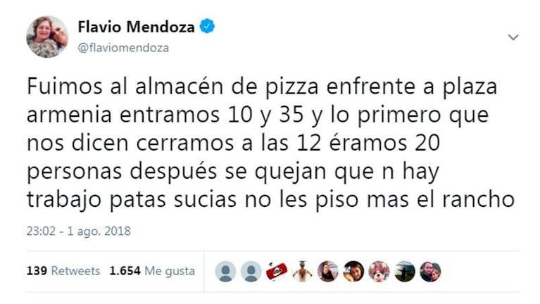 Flavio Mendoza trató de “patas sucias” a unos trabajadores y llovieron las críticas