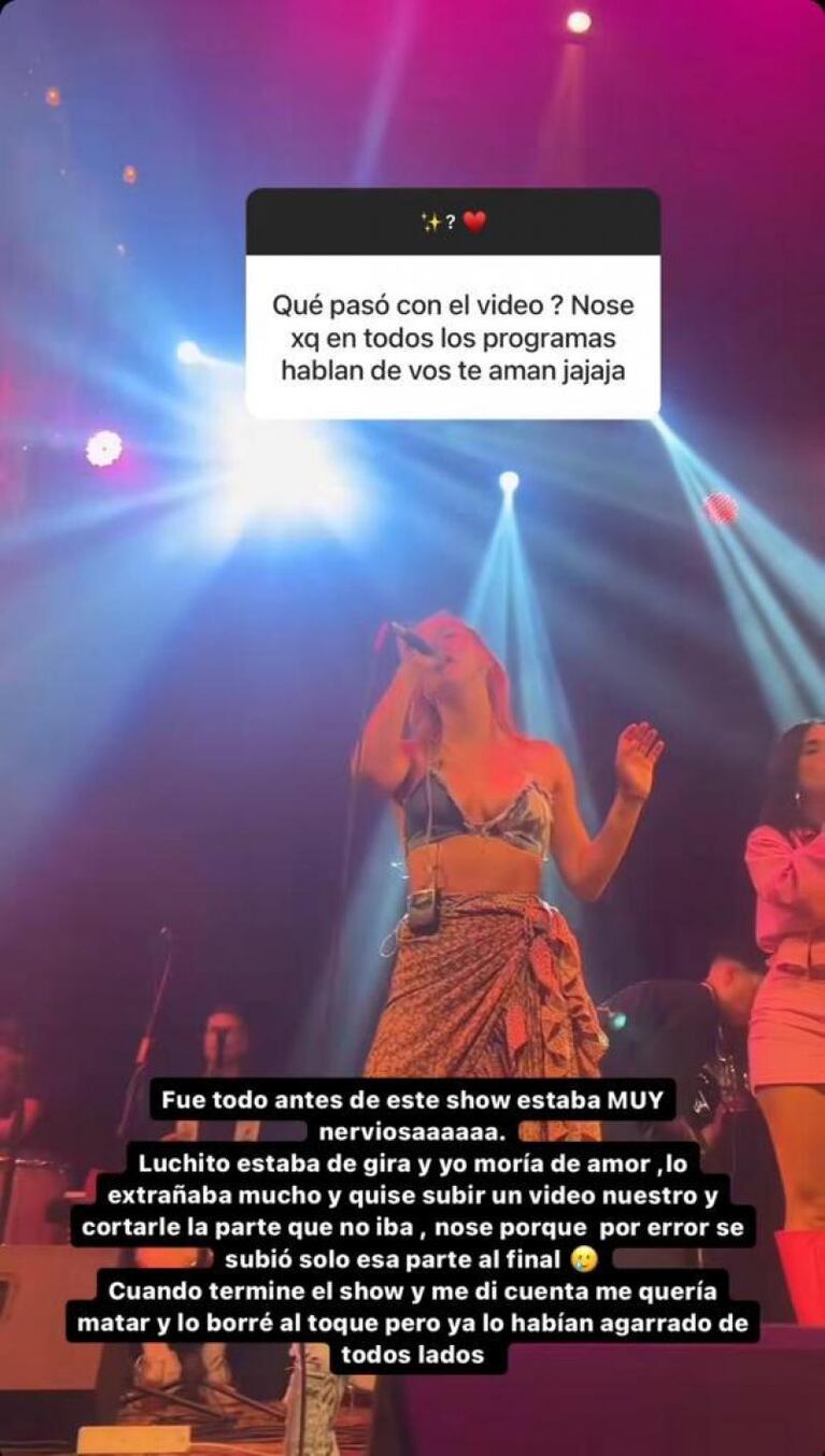 Flor Vigna admitió el grosero error al subir el video hot con Luciano Castro