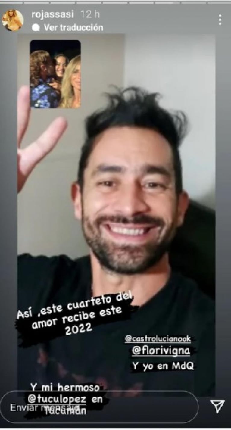 Flor Vigna le dedicó un posteo romántico a Luciano Castro y Sabrina Rojas lo comentó