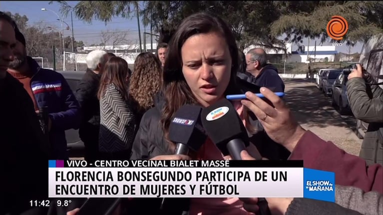 Florencia Bonsegundo apoyó al fútbol femenino cordobés