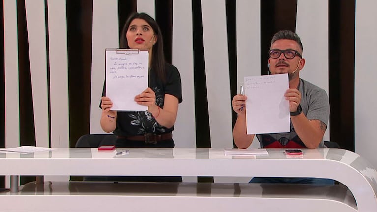 Florencia Ferrero y Manuel Sánchez mostraron su letra en vivo.