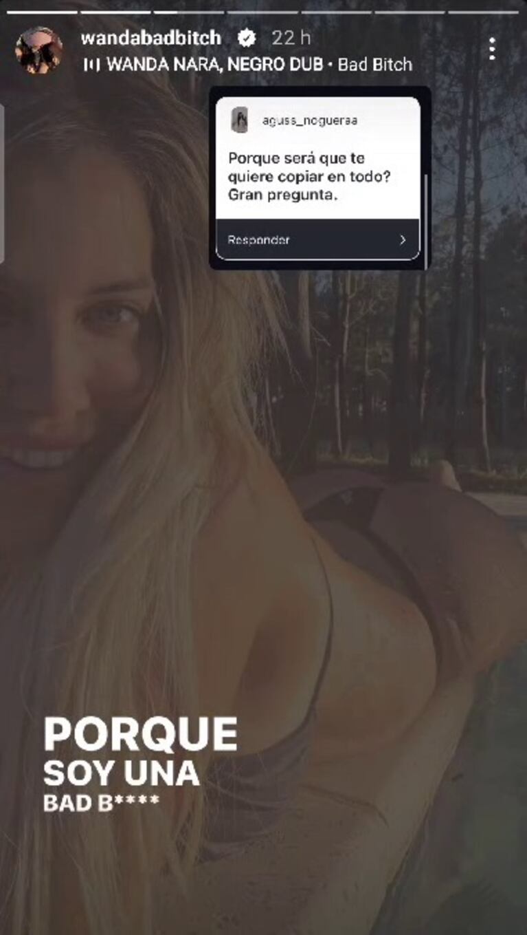 Foto: Captura de Instagram Stories (@wandabadbitch)