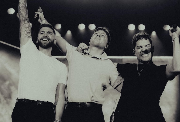 Foto: Pablo Tamagnini, Emanero y David Bisbal.