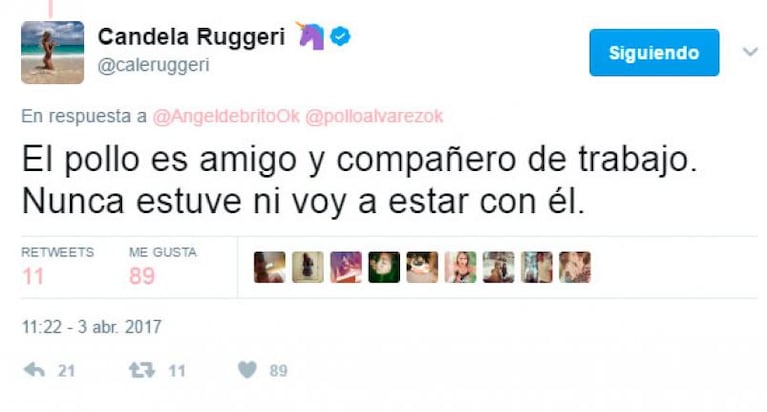 Fotos polémicas: Cande Ruggeri muy cerca del Pollo Álvarez