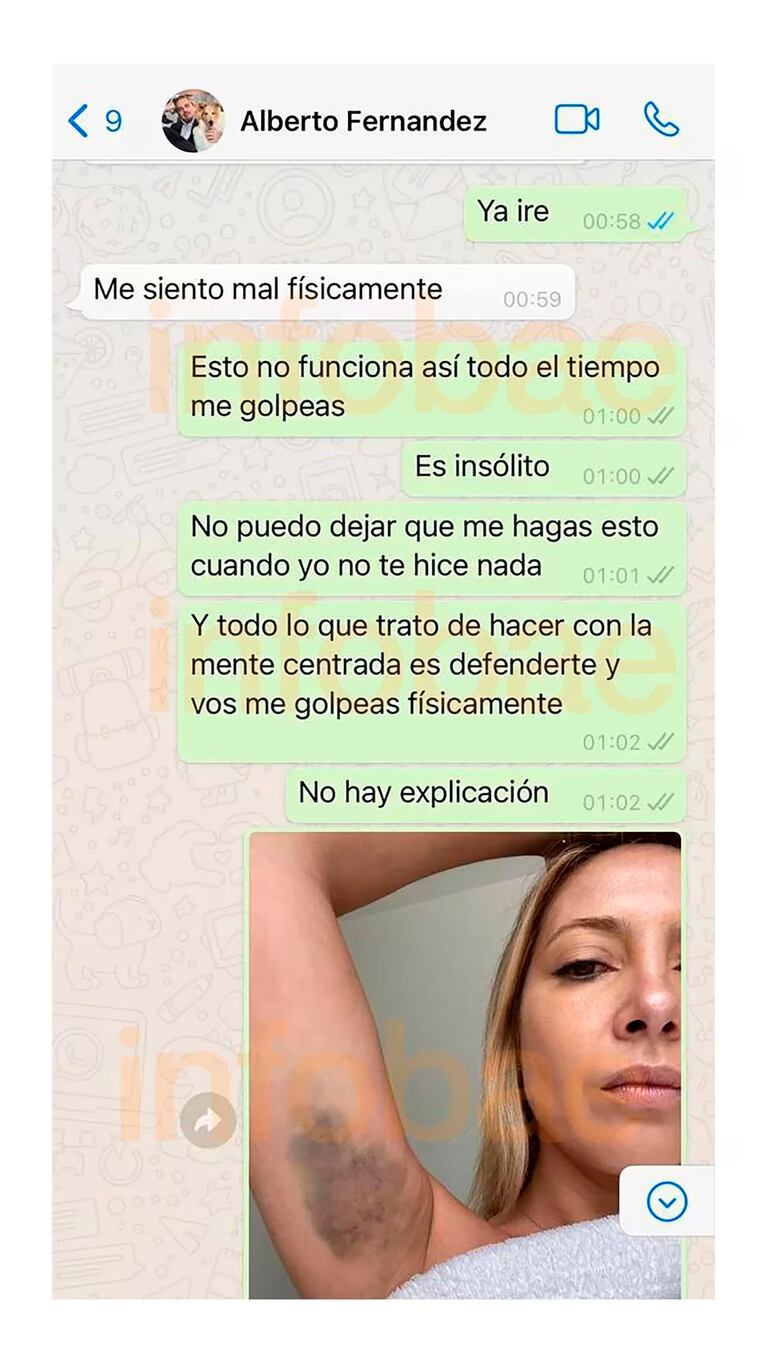 Fotos y chats tras la denuncia de Fabiola Yañez a Alberto Fernández: “Venís golpeándome tres días seguidos”