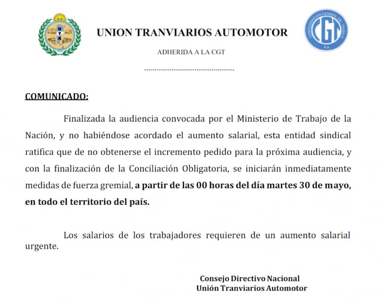 Fracasó la reunión y amenazan con paro de colectivos urbanos