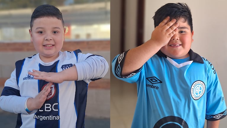 Fran y Paul, los mini hinchas que son furor en las redes sociales.