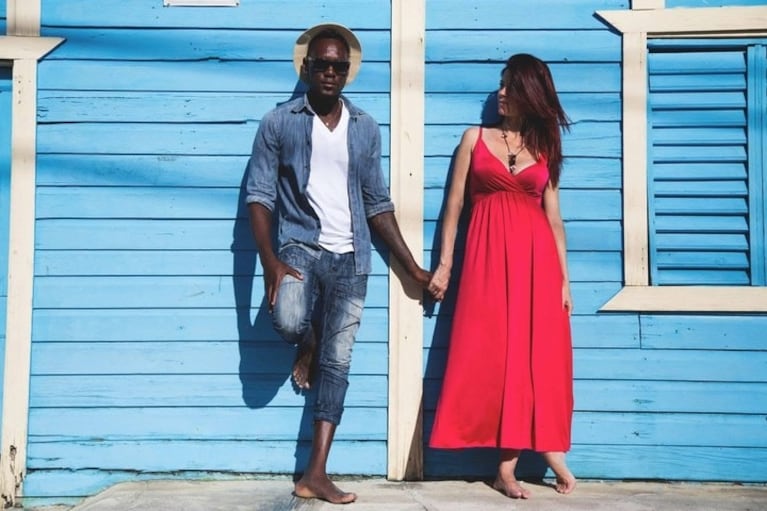 Francesa Valentino y su esposo.