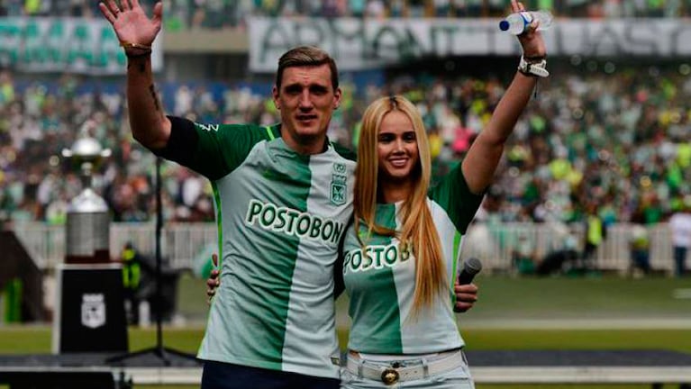 Franco Armani y Daniela Rendón, al despedirse de Colombia. 