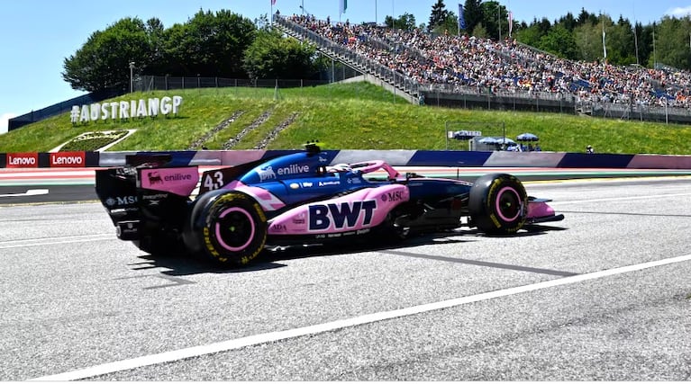 Franco Colapinto en el Gran Premio de Austria. Imagen: gentileza AP.