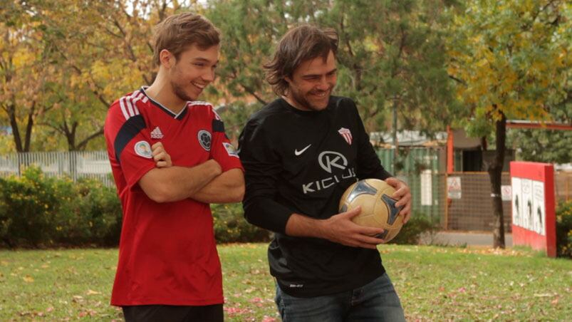 Franco Masini y Peter Lanzani, dos de los actores que participaron del spot.