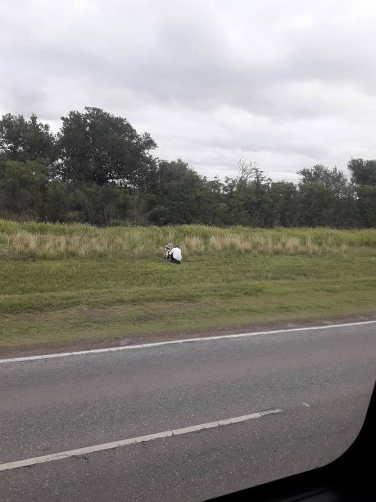 Frenó el colectivo y dejó una flor en el lugar donde murió su compañero