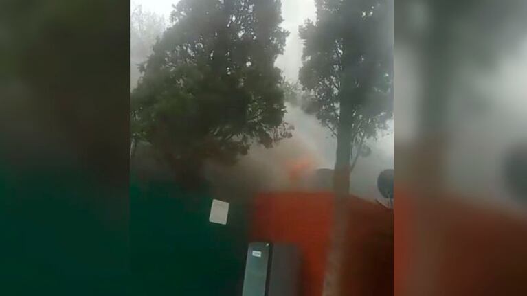 Fuego en pleno Parque Sarmiento.