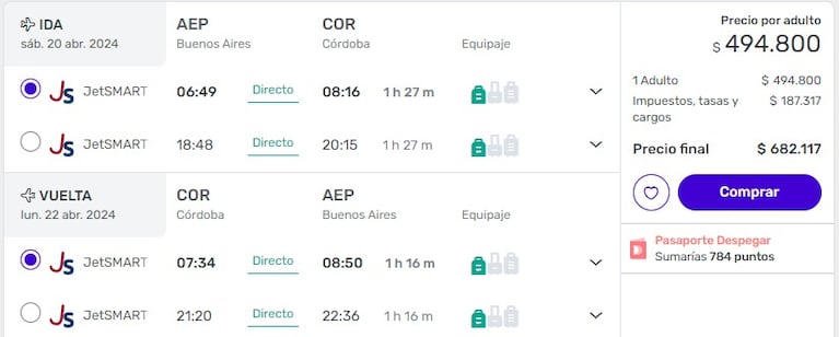 Fuerte aumento de pasajes aéreos de Buenos Aires a Córdoba en la previa al River-Boca
