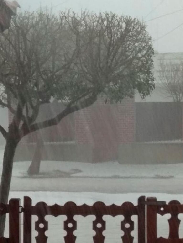 Fuerte caída de granizo en el sur de Córdoba