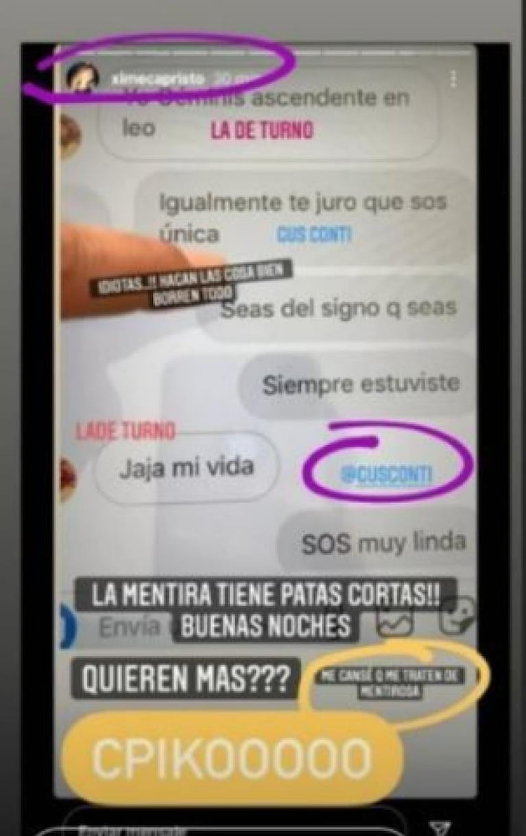 Fuerte posteo de Ximena Capristo después del escándalo por los chats de Gustavo Conti