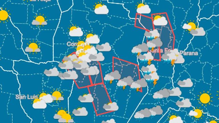 Fuerte viento y descenso de la temperatura: hay alerta por tormentas para Córdoba