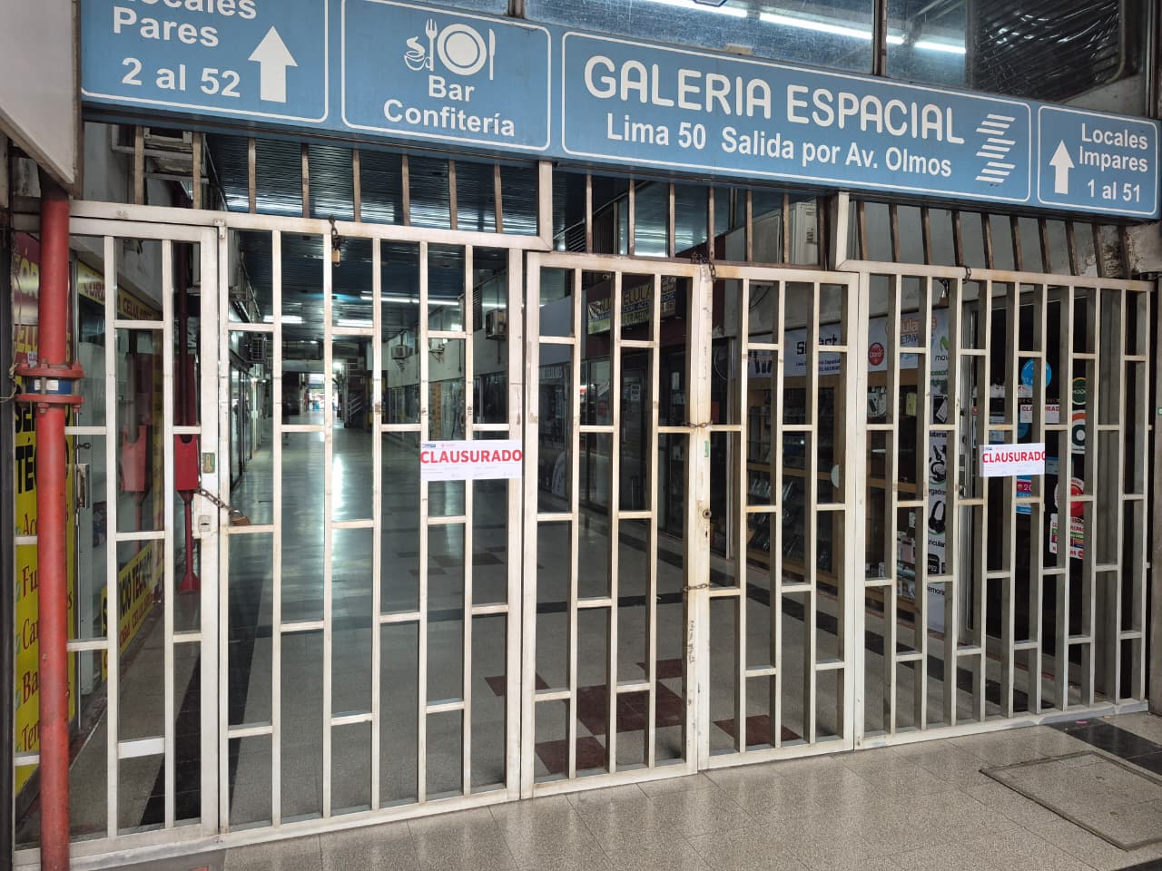 Galería Espacial quedó clausurada.