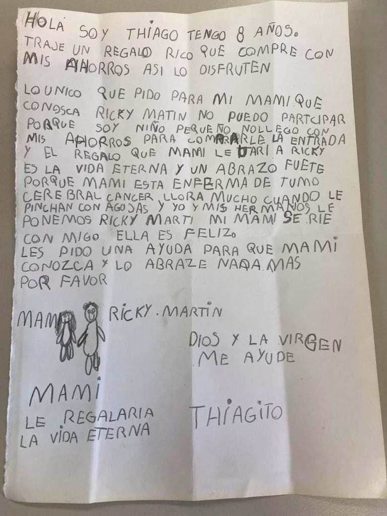 Gastó sus ahorros para que su mamá con un tumor cerebral conozca a Ricky Martin