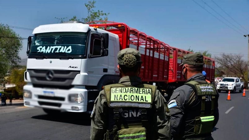 Gendarmería Nacional, presente en La Falda para controles. / Foto: Municipalidad de La Falda