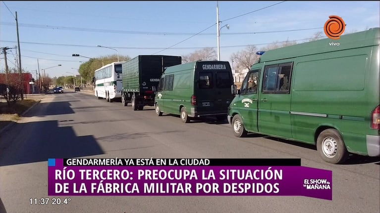 Gendarmería resguarda la fábrica militar de Río Tercero