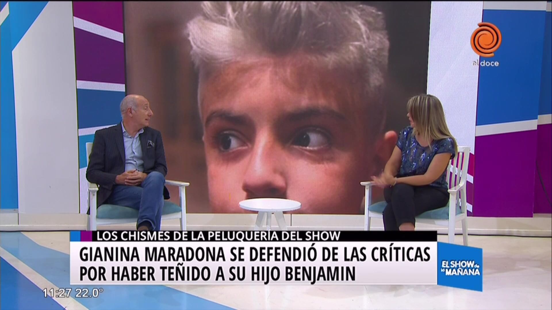 Gianina Maradona defendió el pelo de su hijo