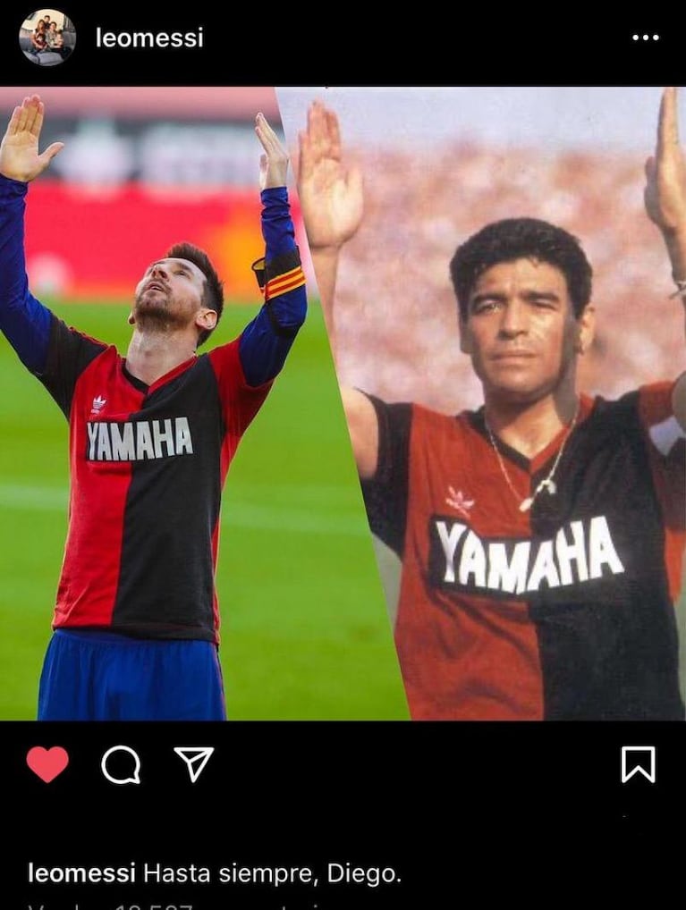 Golazo y dedicatoria con la 10 de Newell's: el homenaje de Messi a Maradona