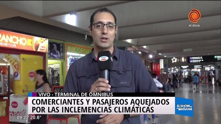 Goteras en la terminal de Córdoba