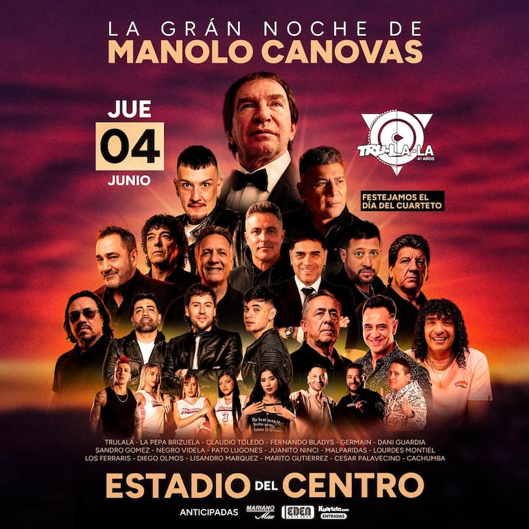Grandes artistas del tunga tunga se reunirán para festejar el Día del Cuarteto con un homenaje especial a Manolo Cánovas.
