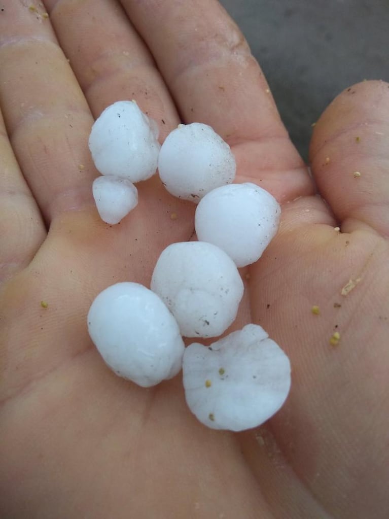 Granizo en Berrotarán y alerta por fuertes tormentas 