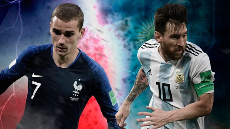 Griezmann y Messi, las figuras de Francia y Argentina.