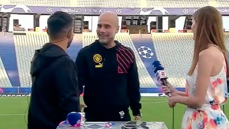 Guardiola y Agüero se reencontraron en Estambul. 