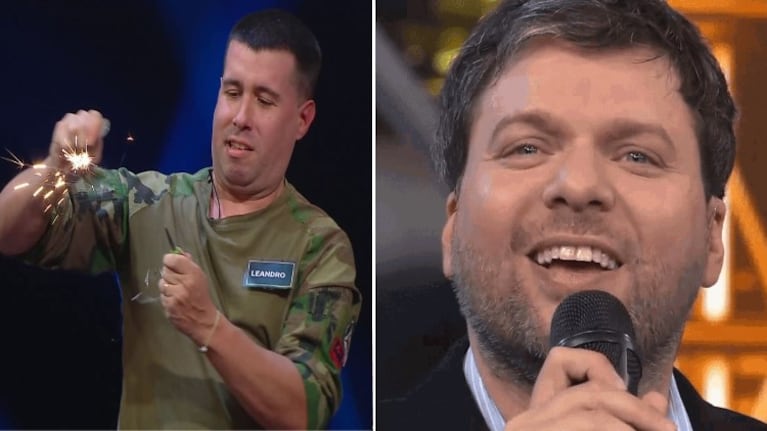 Guido quedó impactando ante la habilidad de Leandro para prender fuego.