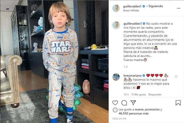 Guillermina Valdes respondió a las críticas de una seguidora contra su familia