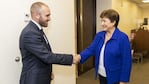 Guzmán y Georgieva en una de las reuniones.