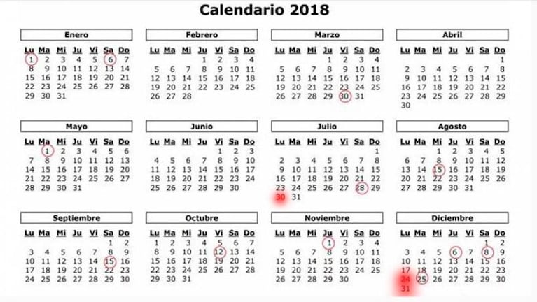 Habrá tres feriados puente en 2018 y tres en 2019