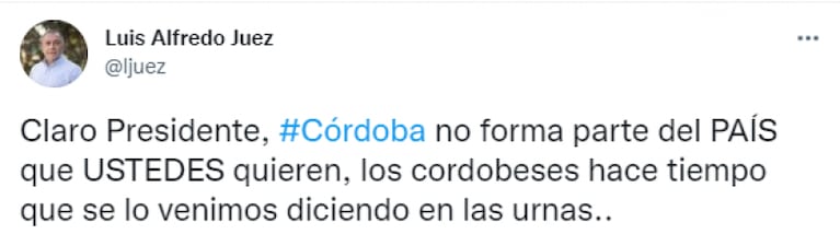 Hacemos por Córdoba y Juntos por el Cambio repudiaron los dichos de Alberto Fernández