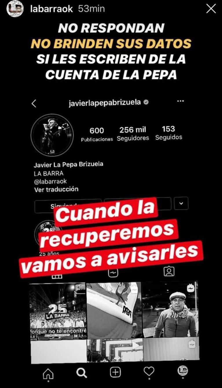 Hackearon a la Pepa Brizuela en Instagram