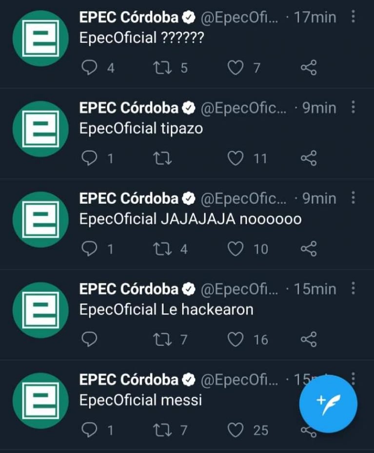 Hackearon el Twitter de EPEC: hubo insultos y burlas en redes sociales