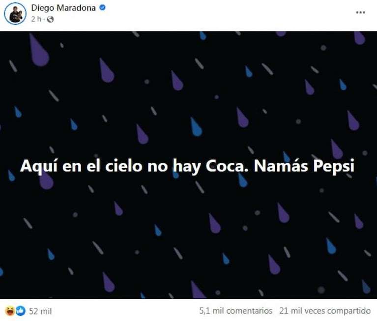 Hackearon la cuenta de Facebook de Maradona e hicieron posteos repudiables