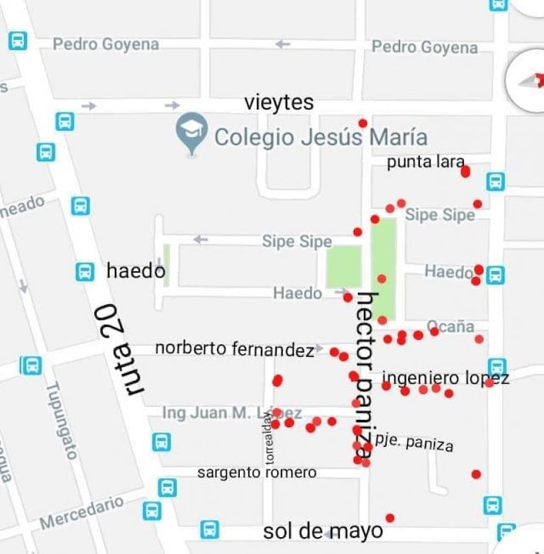 Harta de los robos en su barrio, armó un mapa de la inseguridad