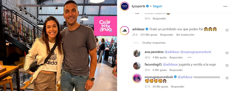 Hasta marcas deportivas se hicieron eco del cruce de la Muela con Scaloni.