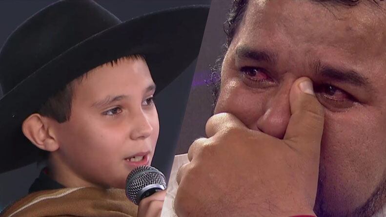 Hasta Tinelli soltó lágrimas de orgullo por el tierno momento que se vivió en el escenario.