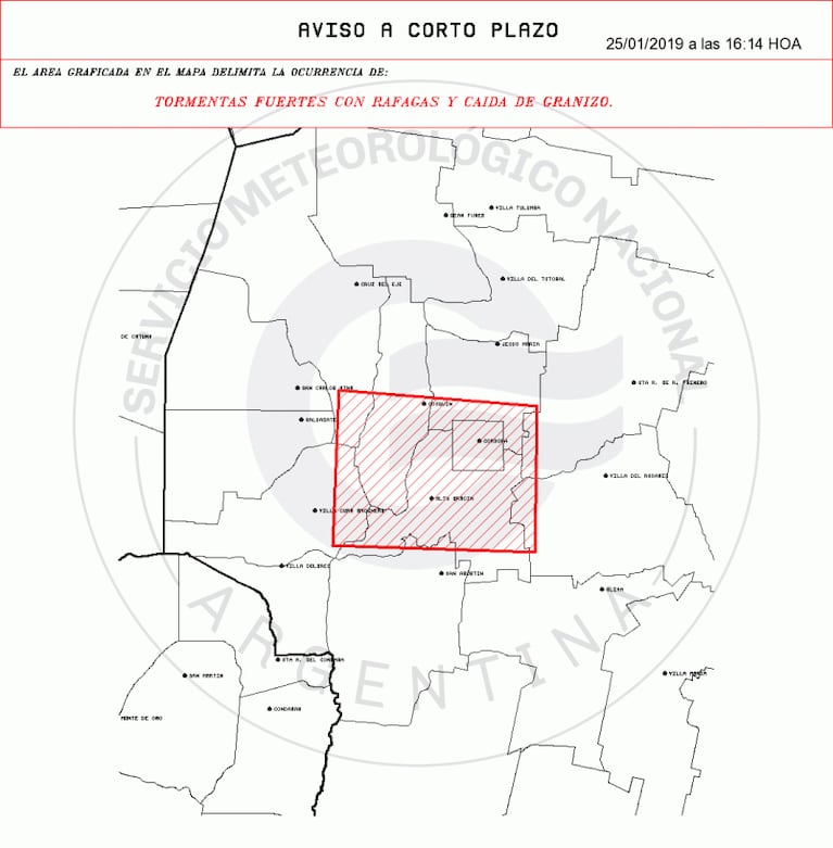 Hay alertas a corto plazo para Córdoba capital y el interior