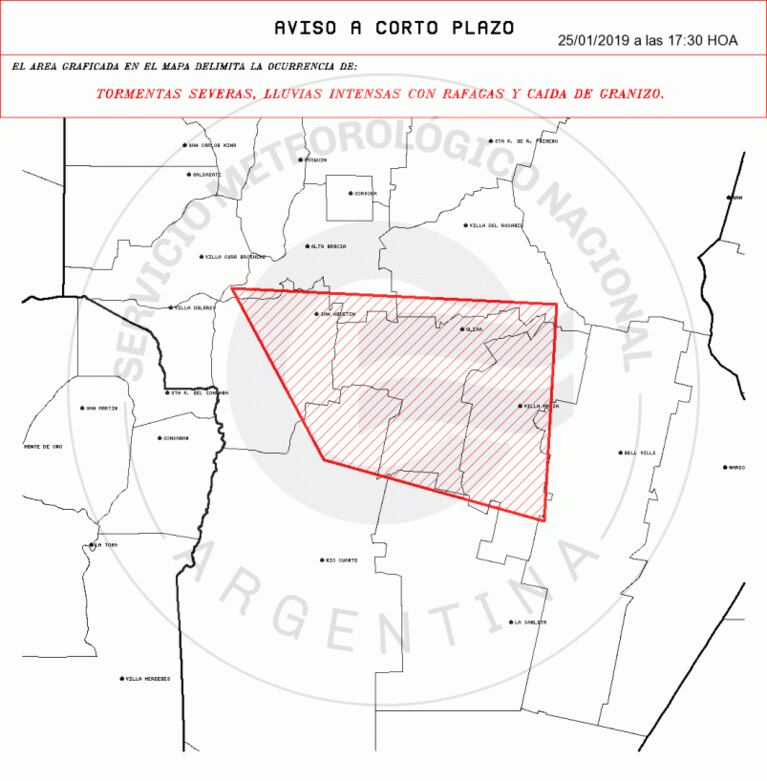 Hay alertas a corto plazo para Córdoba capital y el interior