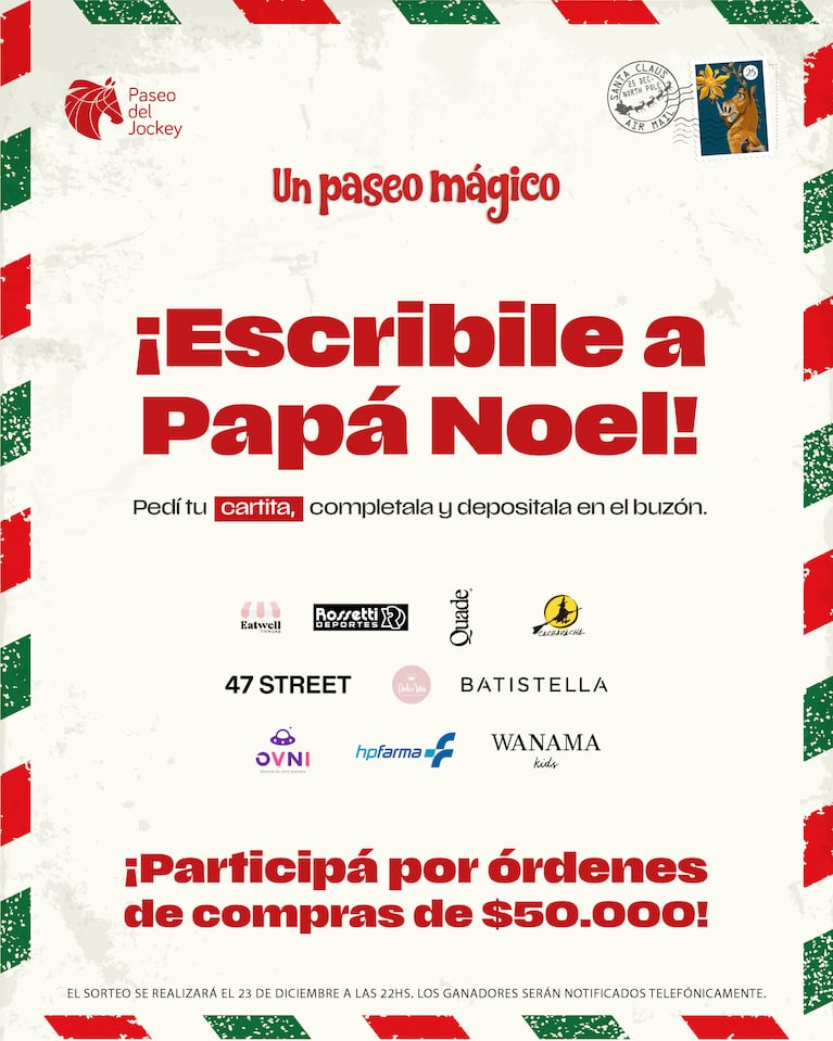 Hay un paseo mágico que te espera en el Paseo del Jockey ¡Papá Noel viene a visitarnos!