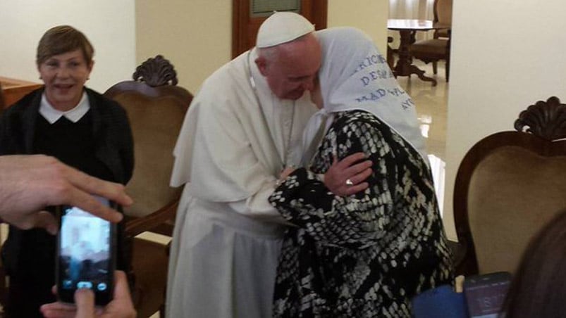 Hebe de Bonafini visitó al Papa en el Vaticano. Fotos: Prensa Madres.