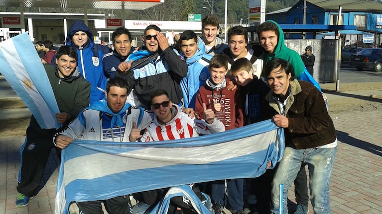 Hinchas de Belgrano, Talleres e Instituto en Concepción.