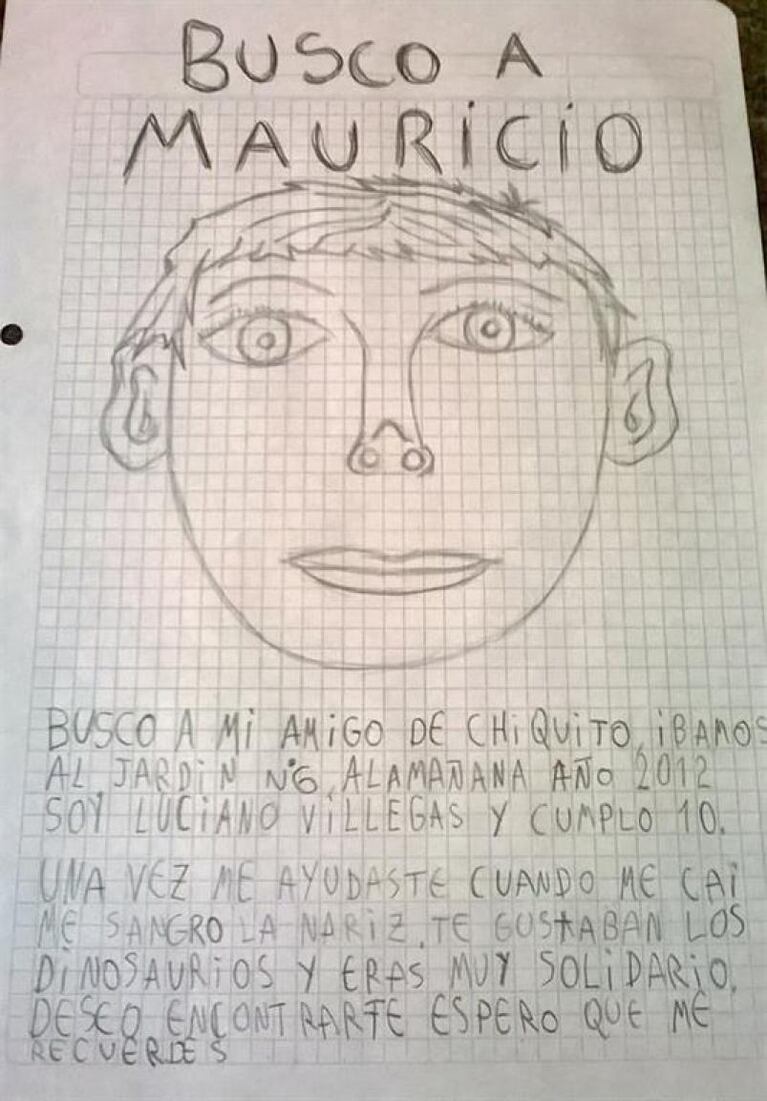 Hizo un identikit para encontrar a su amigo del jardín