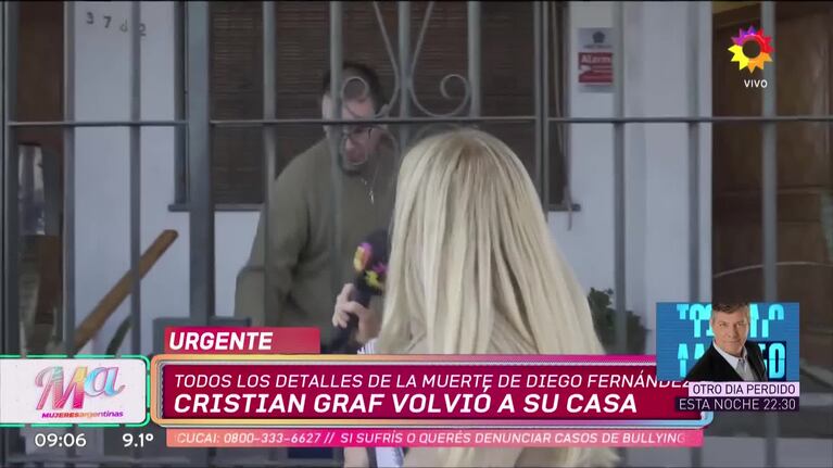 La respuesta de Cristian Graf cuando le preguntaron por el crimen de Diego Fernández Lima